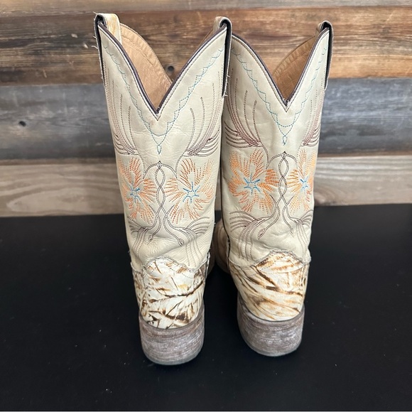 Nocona Desert Flower Camo Embroidered Pull-On Western Boots Men's Size 6.5B - Picture 3 of 13